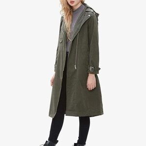 Obey olive green rain jacket  Women's Easy Rider Oversized Trench Coat